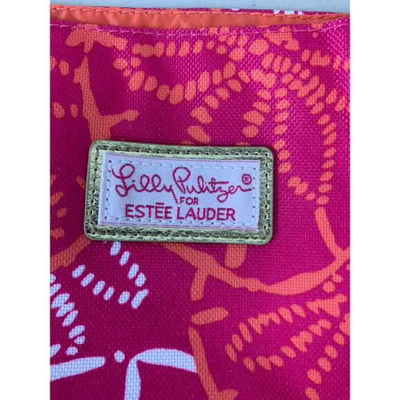 Lilly Pulitzer Women's Estee Lauder Beach Tote Bag Sand Dollar Pink Red OS - Picture 6 of 7